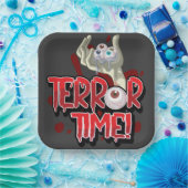 眼球Tシャツ付きTerror Time Zombie手 ペーパープレート (パーティー)