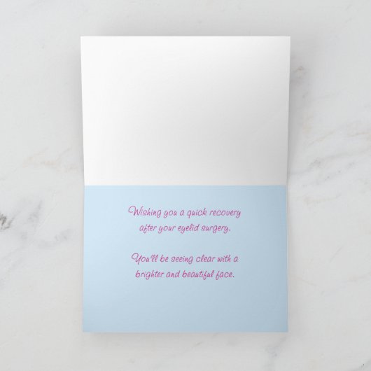 眼瞼の手術後に元気かわいらしになる カード (内部)