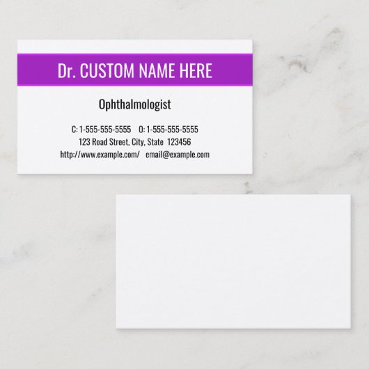 眼科お洒落医プロファイルカード 名刺 (正面/裏面)