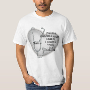 眼科ナースグレイハートカスタムナースTシャツ Tシャツ