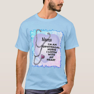 眼科ナース聴診器ハートカスタムナース Tシャツ