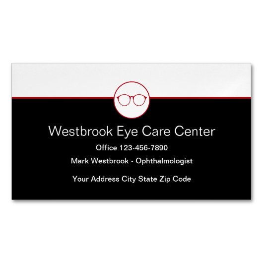 眼科モダン医の磁気名刺 マグネット名刺 (正面)