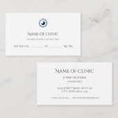 眼科モダン医シンプルブルーアイアポイントメント 予約カード (正面/裏面)