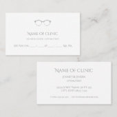 眼科モダン者のシンプル眼鏡アポイントメント 予約カード (正面/裏面)