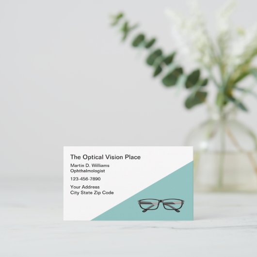 眼科医および光学式店舗用名刺 名刺 (スタンド正面)