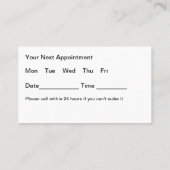 眼科医および光学式店舗用名刺 名刺 (裏面)