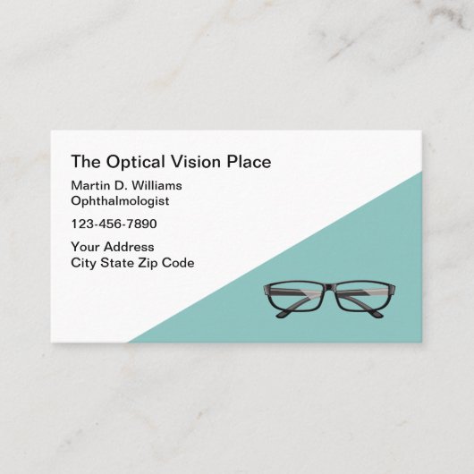 眼科医および光学式店舗用名刺 名刺 (正面)