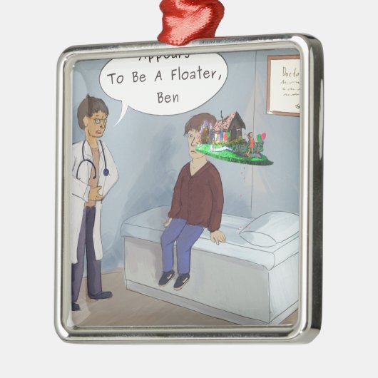 眼科医がパレードアイフローターを見つける メタルオーナメント (左)