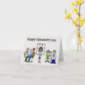 眼科医とスタッフのサンキューカード検眼日 カード (黄色い花)