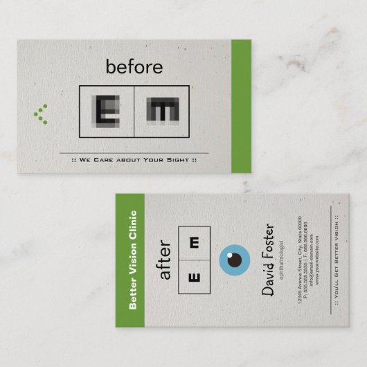 眼科医による眼科検眼法 名刺 (正面/裏面)