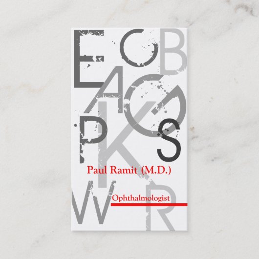 眼科医のアポイントメントの名刺 予約カード (正面)