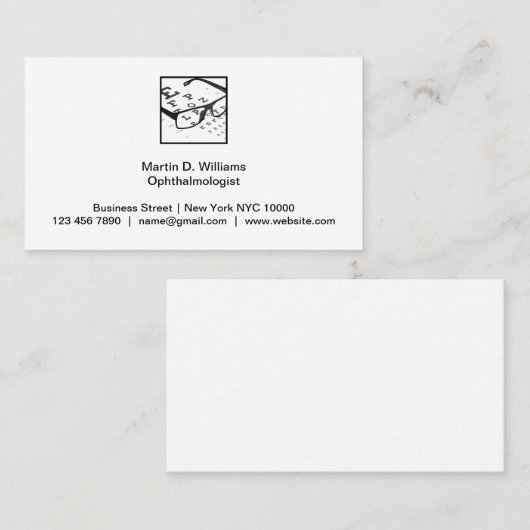 眼科医の医療用名刺 名刺 (正面/裏面)