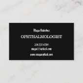 眼科医の名刺目素晴らしの画像。 名刺 (裏面)