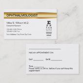 眼科医の名刺 予約カード (正面/裏面)