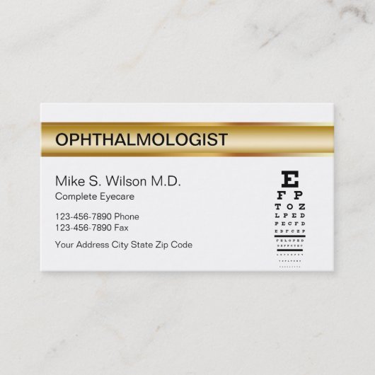 眼科医の名刺 予約カード (正面)