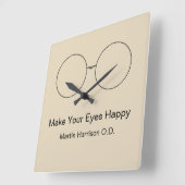 眼科医の検眼医のオフィスの時計 スクエア壁時計 (傾斜)