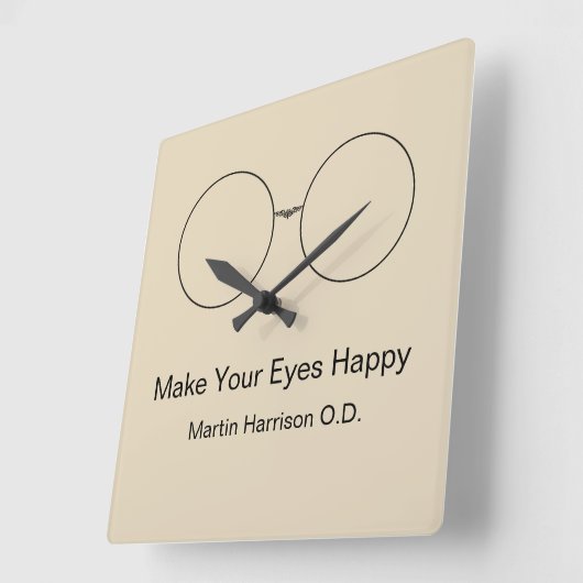 眼科医の検眼医のオフィスの時計 スクエア壁時計 (傾斜)