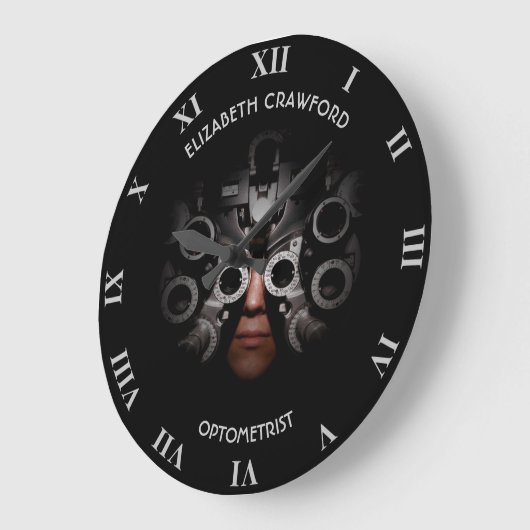 眼科医の検眼医の眼鏡技師テスト視野 ラージ壁時計 (傾斜)