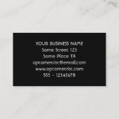 眼科医の検眼医の眼鏡技師テスト視野 名刺 (裏面)