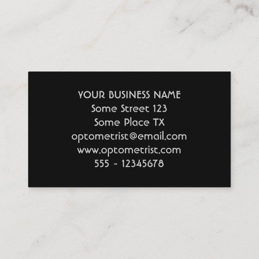 眼科医の検眼医の眼鏡技師テスト視野 名刺 (裏面)