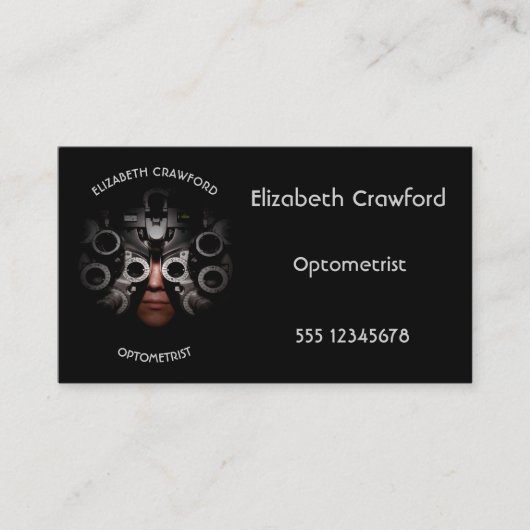 眼科医の検眼医の眼鏡技師テスト視野 名刺 (正面)