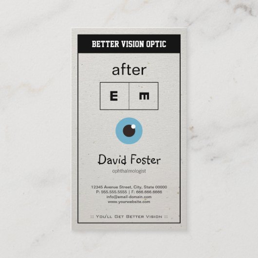 眼科医の眼科の検眼科医 名刺 (裏面)