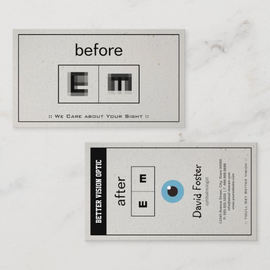 眼科医の眼科の検眼科医 名刺 (正面/裏面)