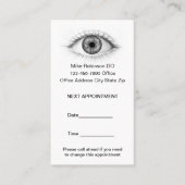 眼科医の眼科アポイントメントカード 予約カード (正面)