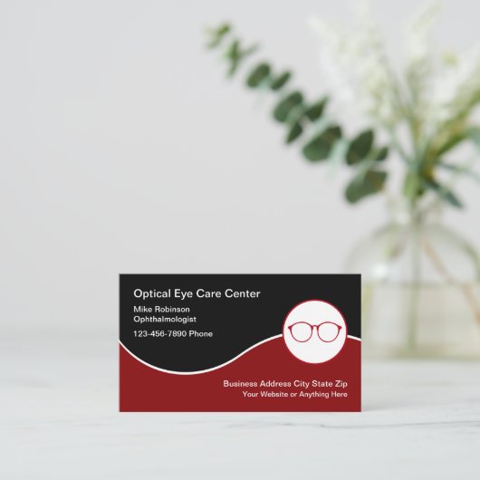 眼科医の眼科アポイントメントカード 名刺 (スタンド正面)