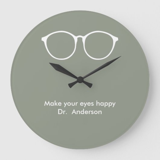 眼科医の眼科医の眼鏡視力計 ラージ壁時計 (正面)