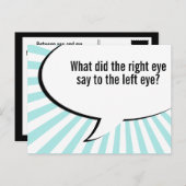 眼科医の鼻に関するジョーク ポストカード (正面/裏面)