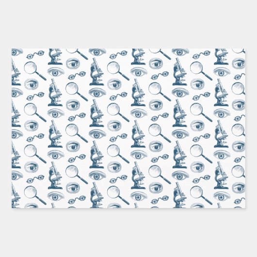 眼科医または法医科学者のおもしろいヴィンテージ ラッピングペーパーシート (正面)