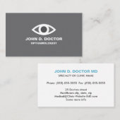 眼科医または眼科医のグレー名刺 名刺 (正面/裏面)