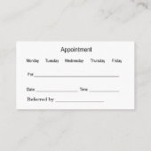 眼科医アポイントメント名刺 名刺 (裏面)