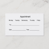 眼科医アポイントメント 名刺 (裏面)