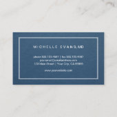 眼科医ネイビー・ブルー・ホワイト眼鏡 名刺 (裏面)