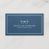 眼科医ネイビー・ブルー・ホワイト眼鏡 名刺 (正面)