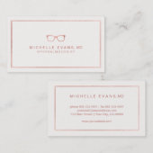 眼科医バラ金ゴールド及びアイボリー眼鏡 名刺 (正面/裏面)