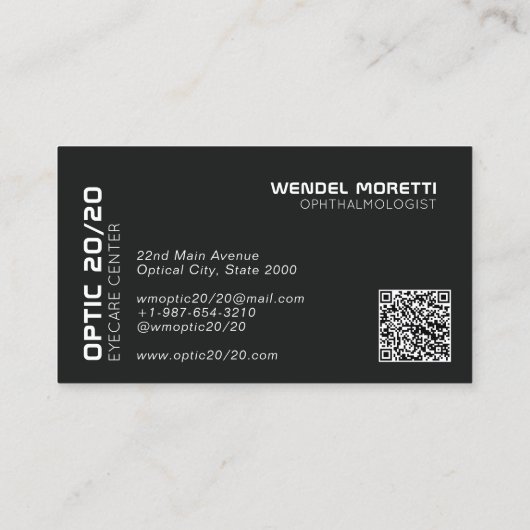 眼科医ブラックビジネスカード 名刺 (裏面)