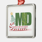 眼科医メリークリスマスMD医師 メタルオーナメント (左)