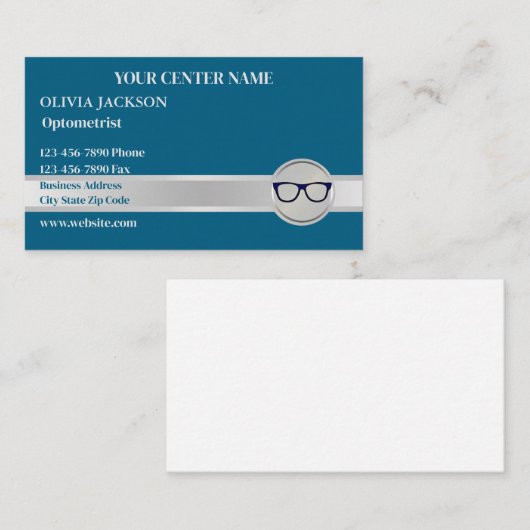眼科医モダンによる眼鏡医気に視 名刺 (正面/裏面)