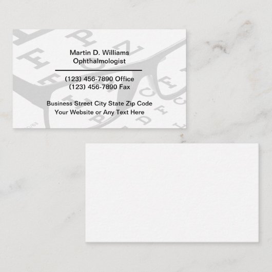 眼科医気に眼科医用カード 名刺 (正面/裏面)
