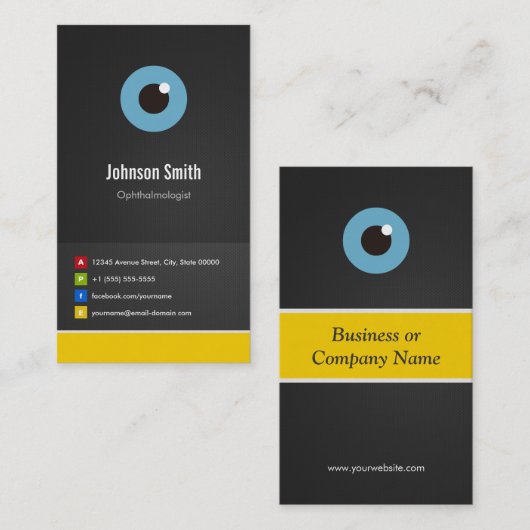 眼科医 – 光学クリエイティブ革新的 名刺 (正面/裏面)