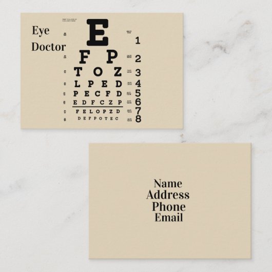 眼科医 名刺 (正面/裏面)