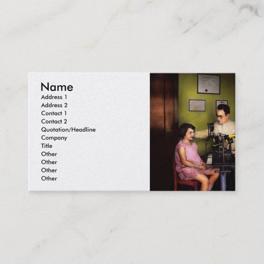 眼科医 – 1929年の眼科 名刺 (正面)