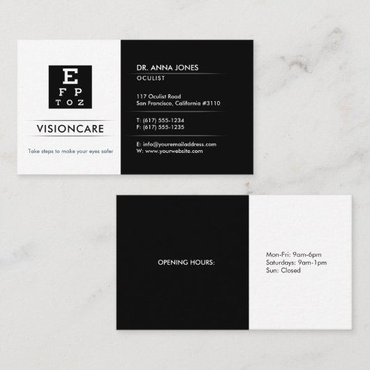 眼科医 | optican 名刺 (正面/裏面)