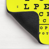 眼科学のOptometryの医学の視力検査表の黄色 マウスパッド (コーナー)