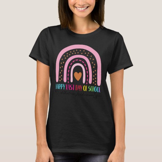 眼科技師幸せ最終日の学校レインボ Tシャツ (正面)