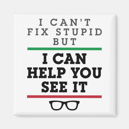 眼科検眼士，愚か者を見る マグネット (正面)