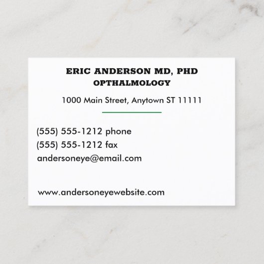 眼科気に医 名刺 (裏面)